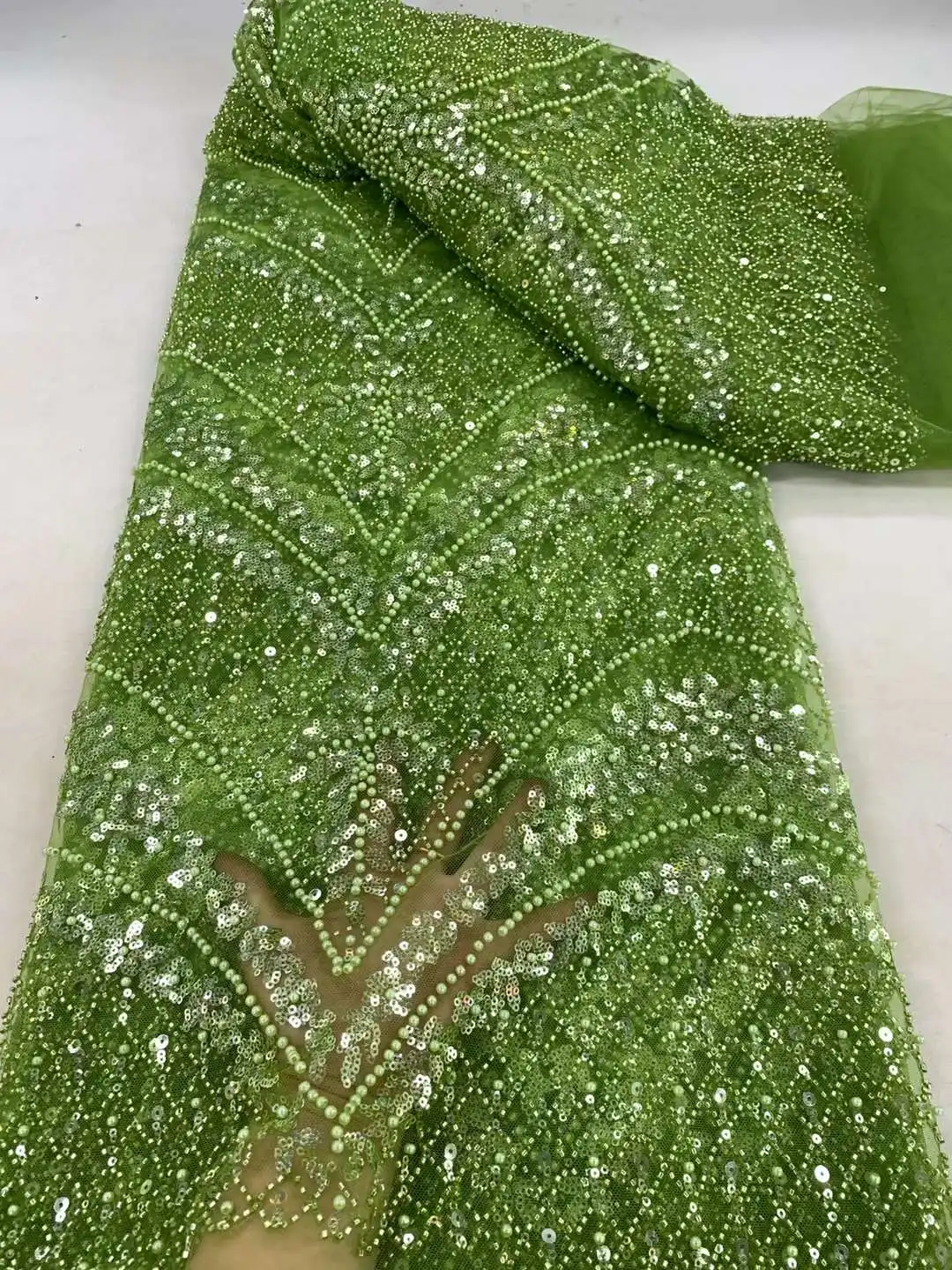 Африканские блестки бисер кружевная ткань для жениха Высококачественная