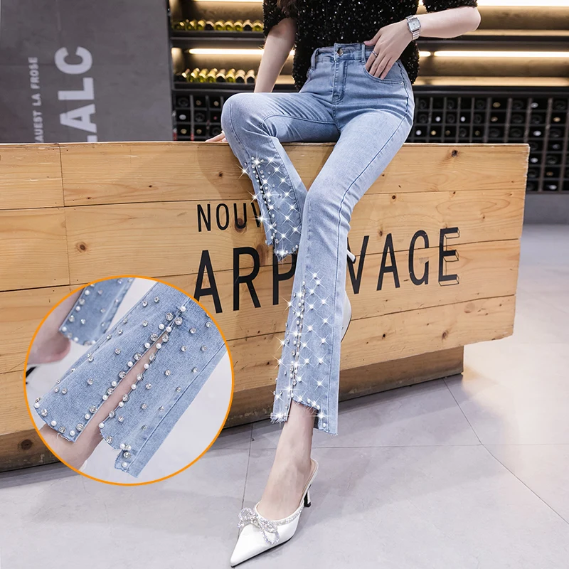 

Джинсовые брюки женские с завышенной талией, весна-лето 2022