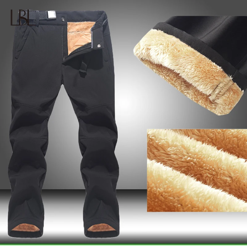 Зимние Походные штаны мужские водонепроницаемые флисовые брюки Softshell для