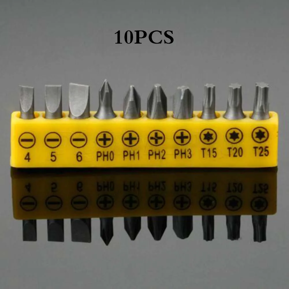 

10pcs/lot Screwdriver Bit Set Hand Tool Kit With Hexagonal Torx Hex Pozidriv Slotted Special Screw Driver Drill Bits