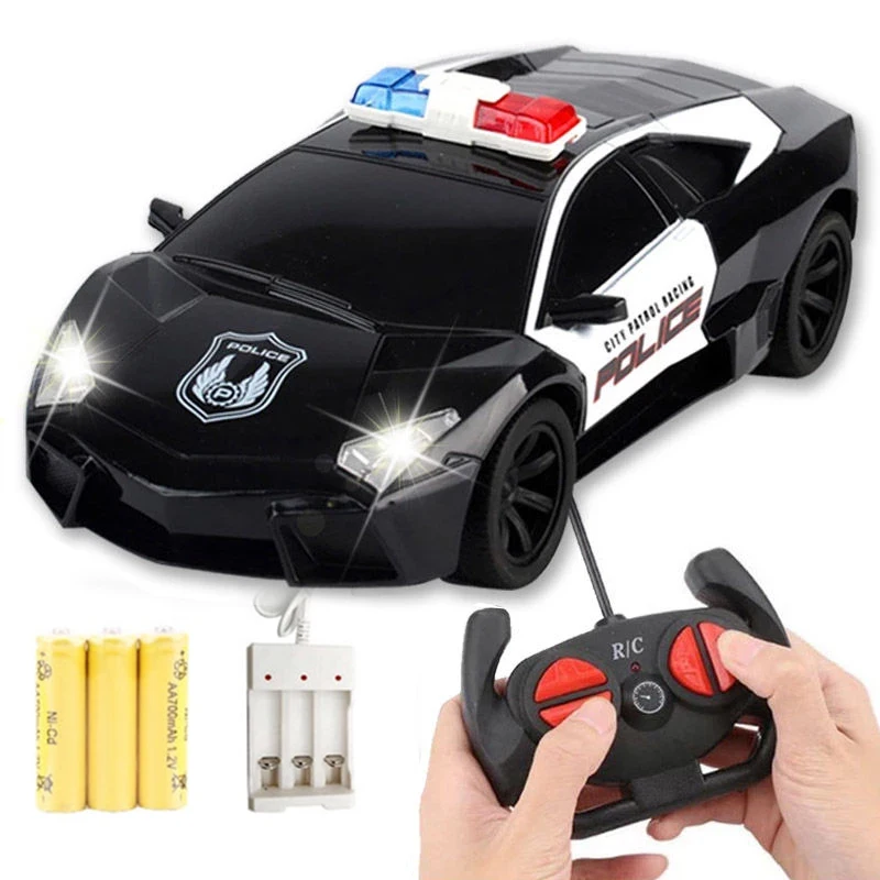 

Children's Toy Four-way Police Car Steering Wheel Remote Control Drift Racing Boy Lamborghini Hornet Car Toys Rc Drift Car Kit