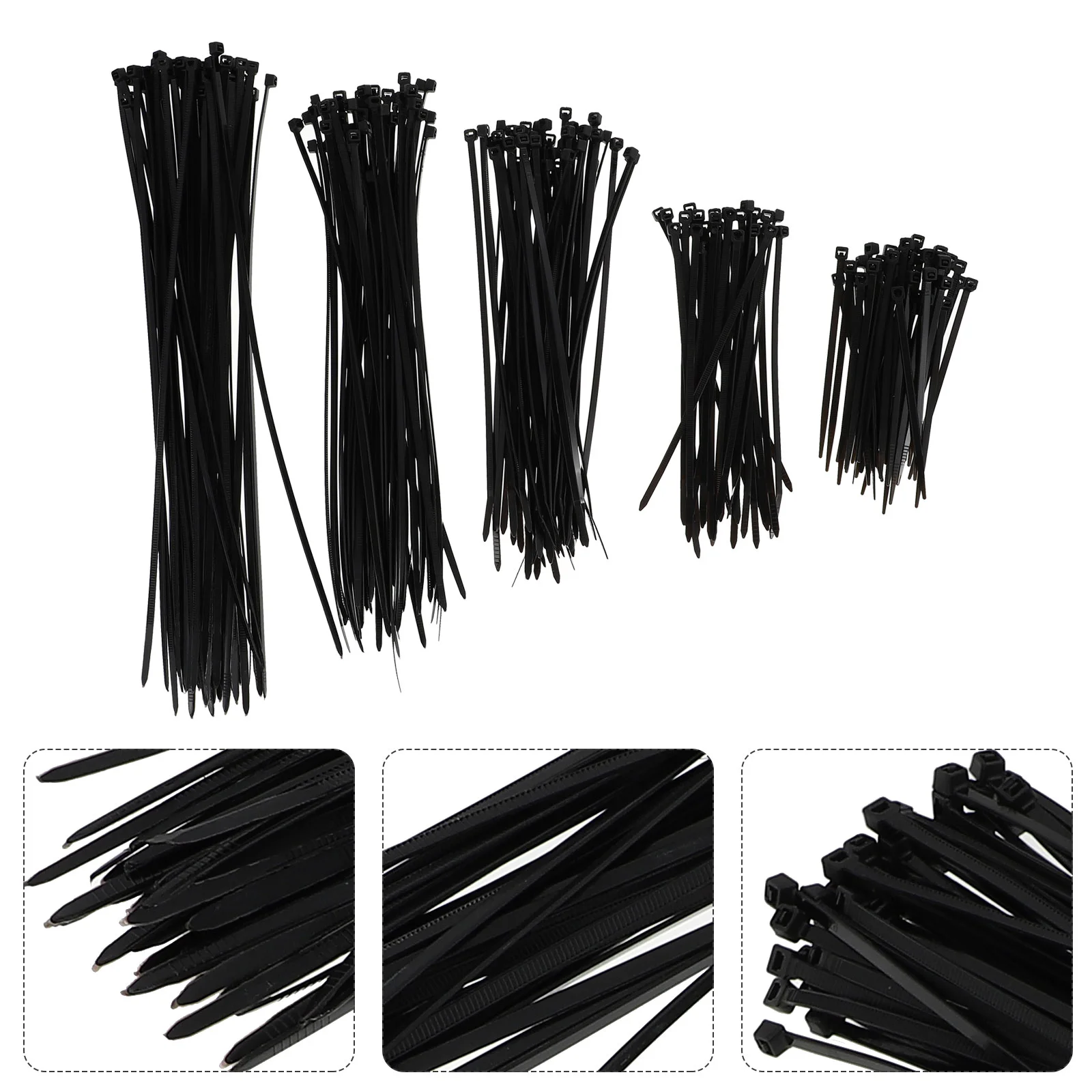 

2000 PCS Black Tie Industrial Zip Ties Black Label Wire Tie Wrap Cord Tags Exhaust Wrap Zipper Self-locking Strip