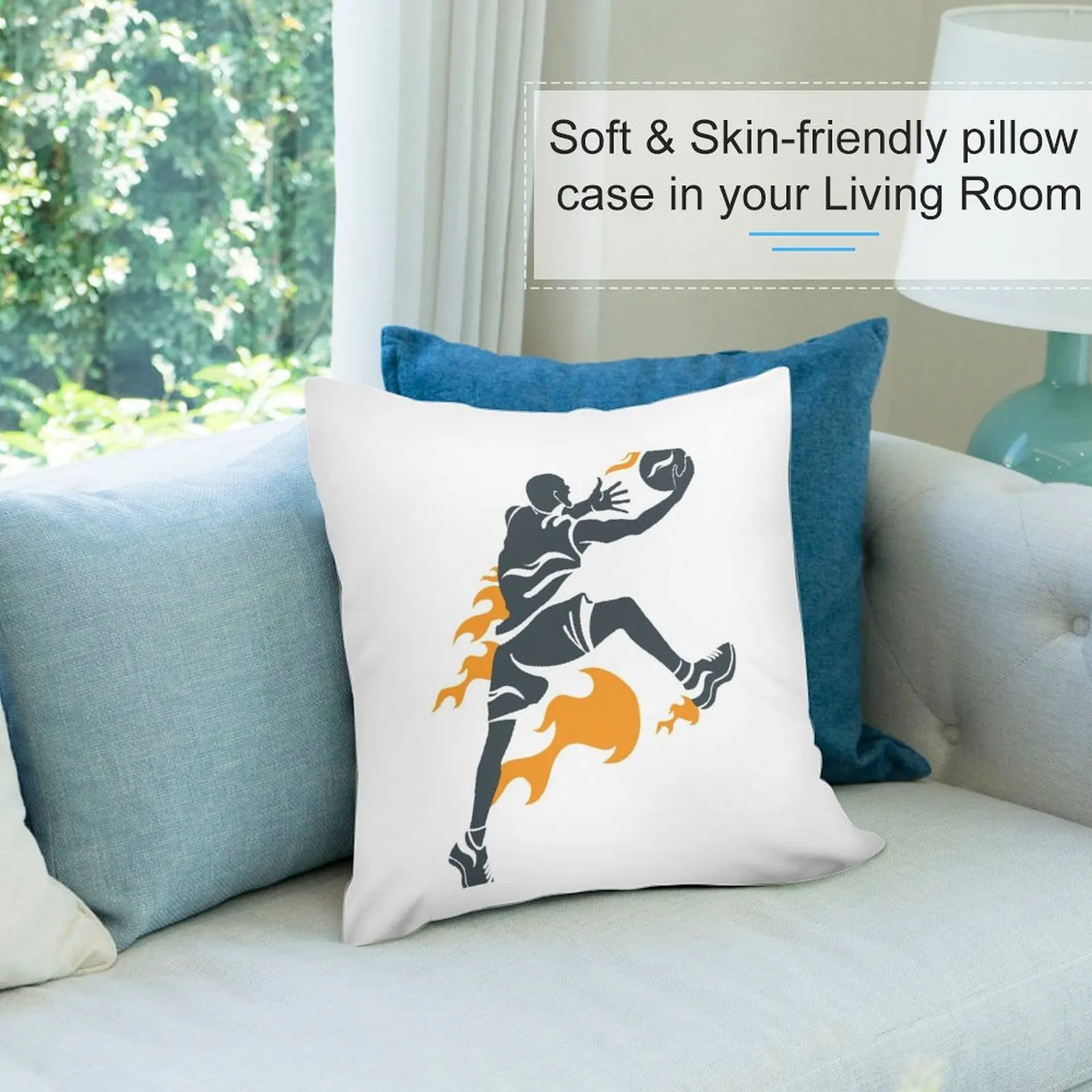 Наволочки для дивана в гостиную с изображением баскетбольного игрока