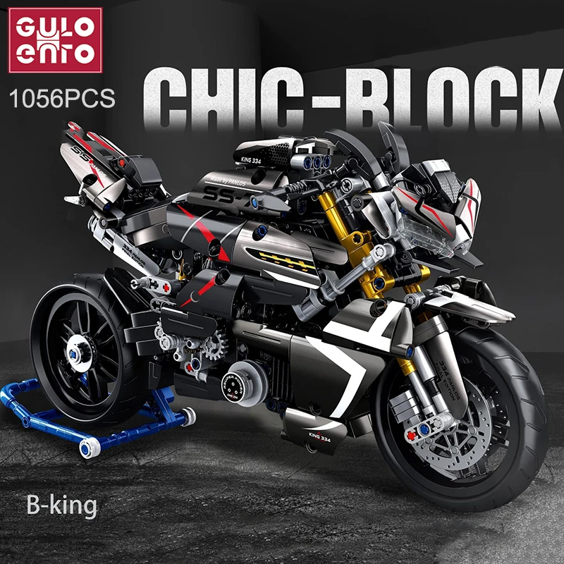 Motorcycle Building Block Model Fast Locomotive City Motorbi