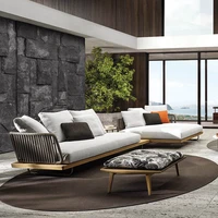 outdoor sofa combination courtyard furniture terrace garden rattan sofa living room nordic outdoor teak sofa