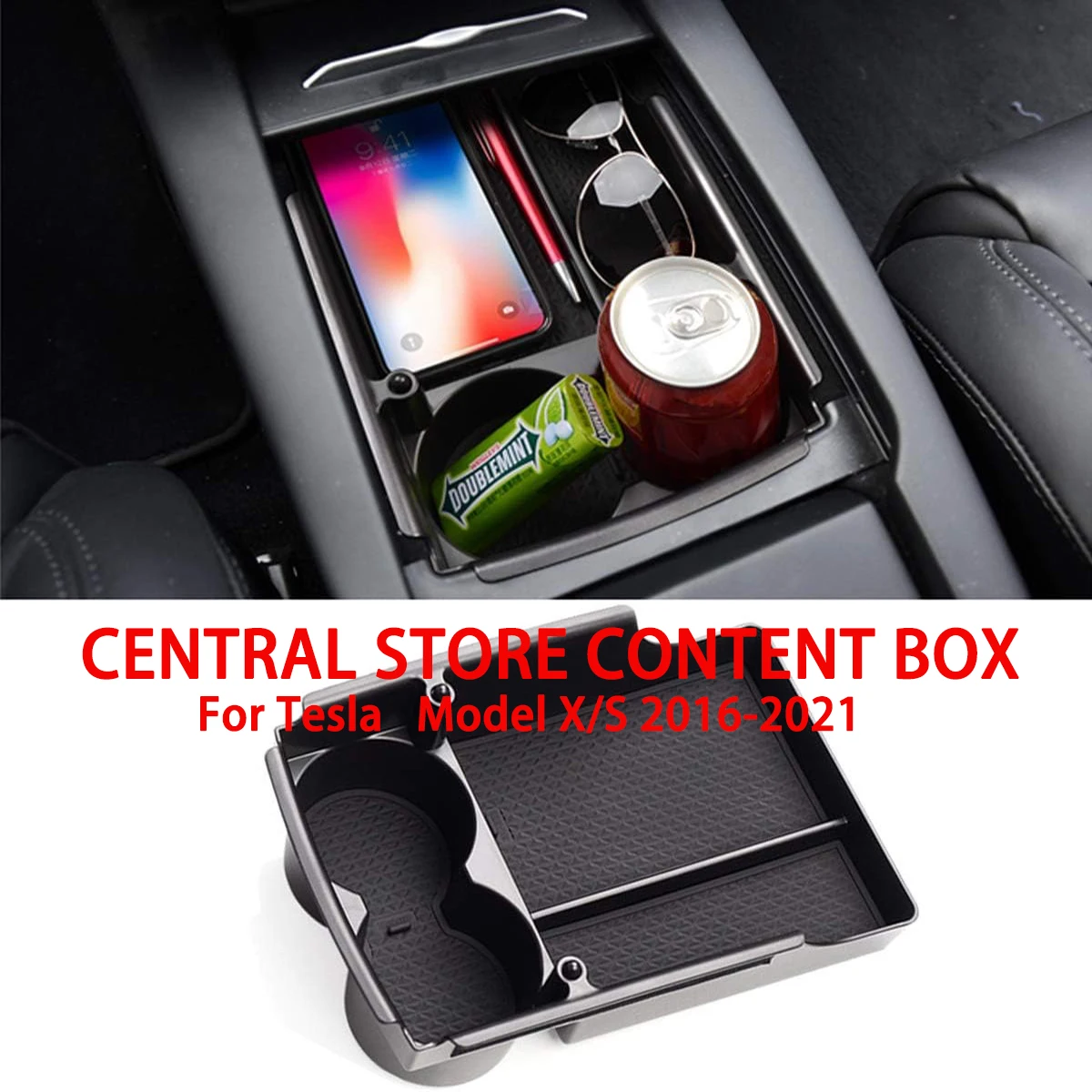 

Совместим с органайзером центральной консоли Tesla Model X/Model S, подлокотником и держателем для чашки, совместим с Tesla Model X/S