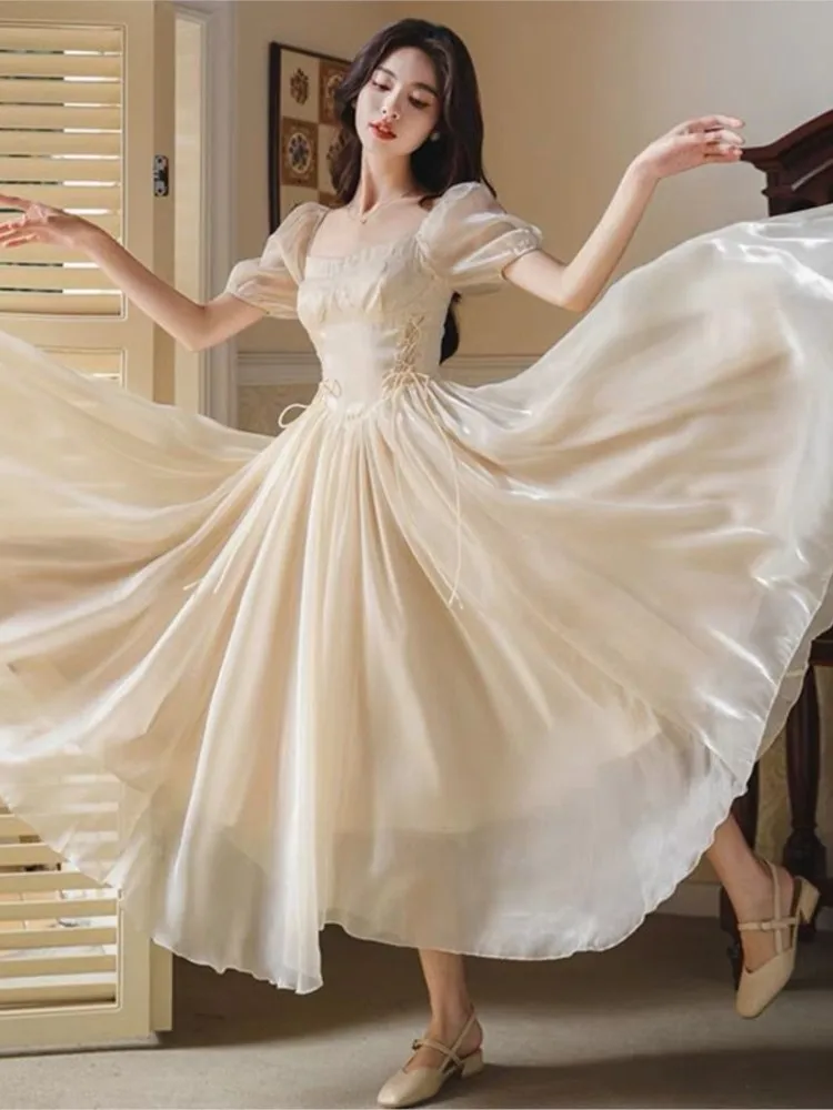 Женское летнее платье принцессы винтажное Бандажное с коротким