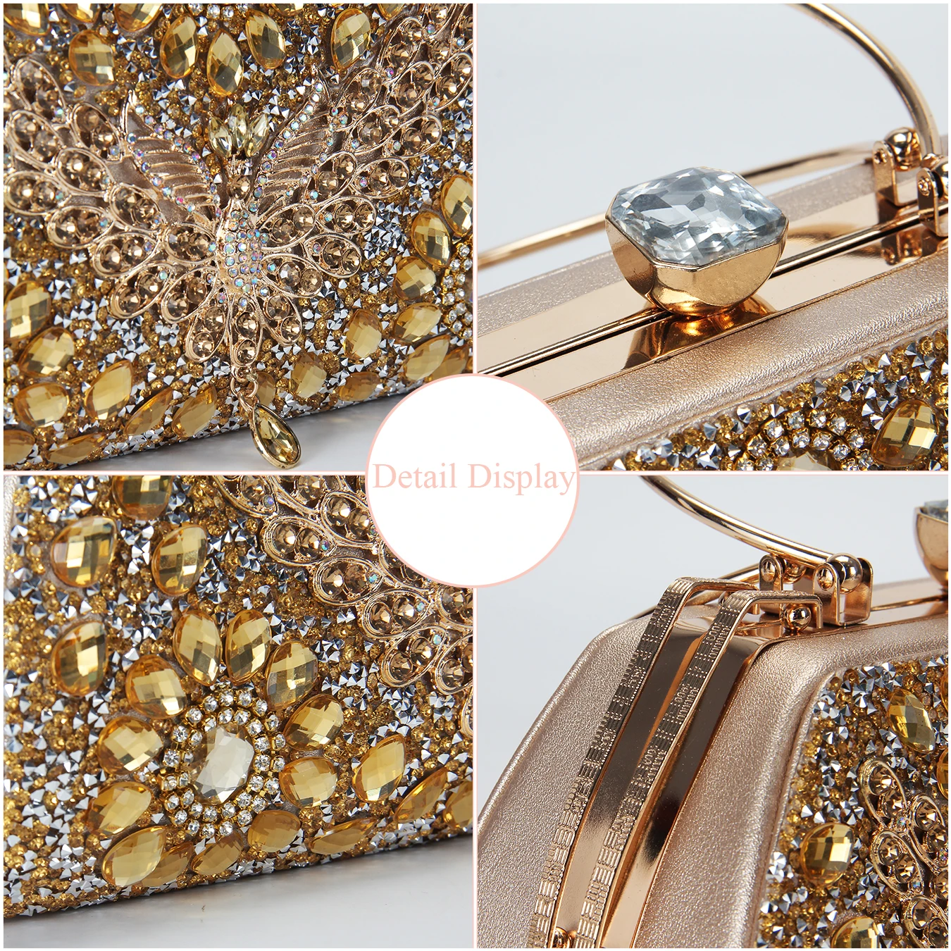 Роскошная вечерняя сумочка с бриллиантами свадебный клатч дизайном бабочки со