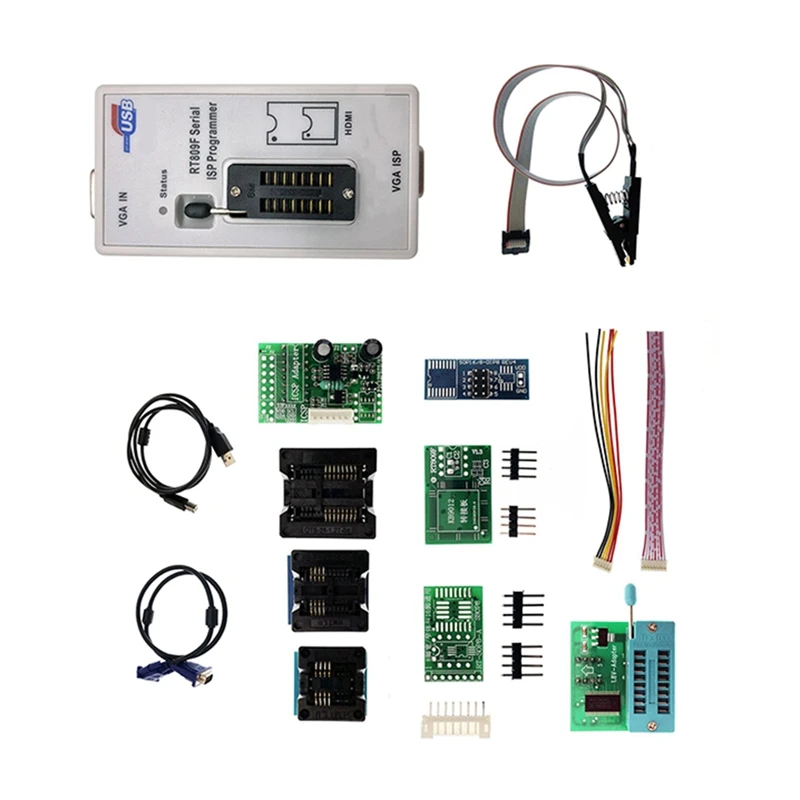 

Newest RT809F ISP Programmer/ RT809 Lcd USB Programmer Repair Tools 24-25-93 Serise IC With Full Adapters