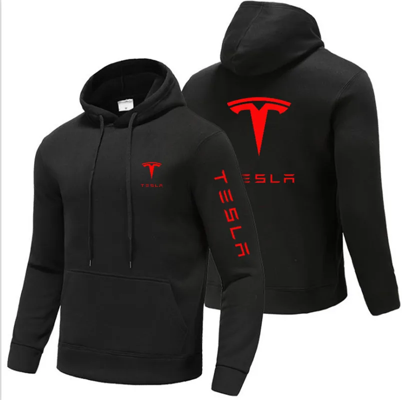 

2022 New Men's Hooded Tesla Fashion Long Sleeve Outwear Autumn Spring Casual Hoodies Fleece Warm Sportswear Thicken Sweatshirts