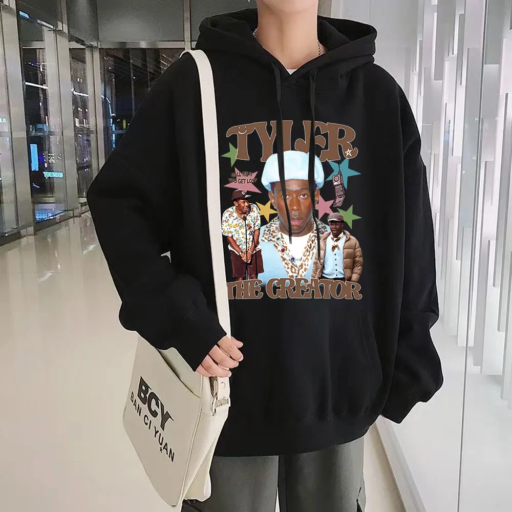 

2022 Rapper Tyler The Creator Hoodie Men Women Black Retro Graphic Classic Winter Long Sleeve Sweatshirt Simple Unisex Tracksuit