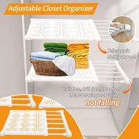 new adjustable closet organizer kitchen storage shelves space saving wardrobe wall mounted rack home appliance cabinet holder1pc
