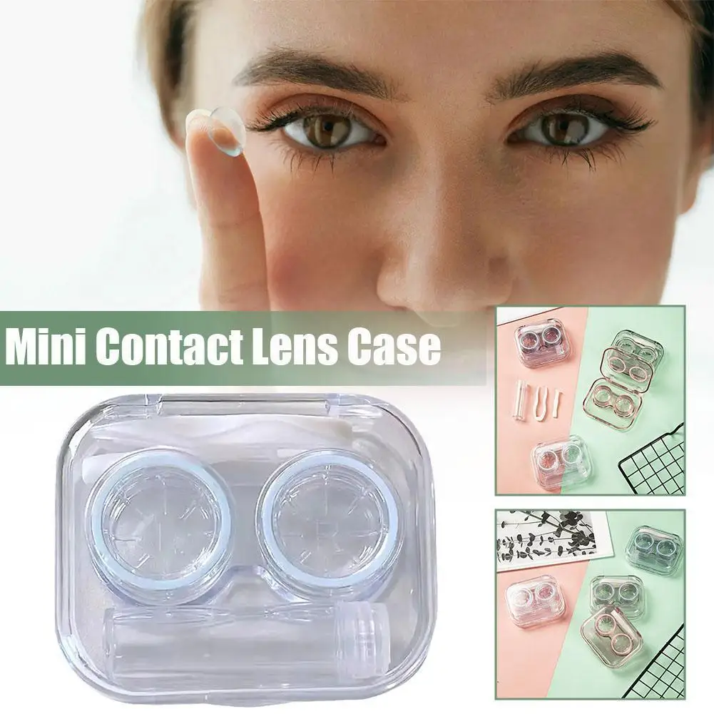 

1PC Portable Mini Contact Lens Case Travel Kit Easy Leak Mirror Lenses Pupil Box Proof Colored Carry Lenses Container Stora L8L6