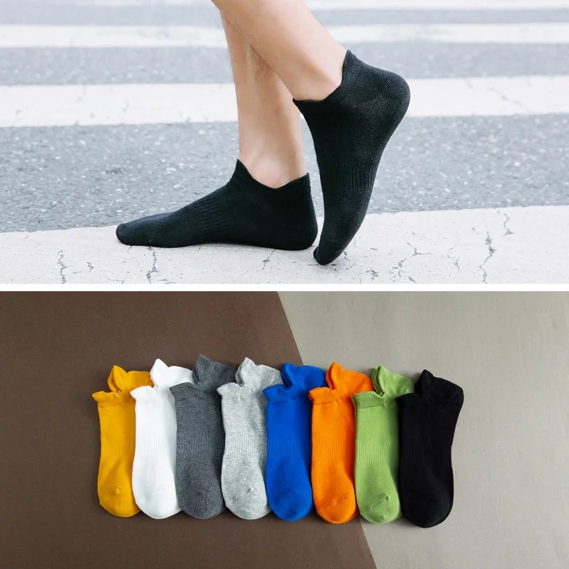 

Peonfly Summer Cotton Men Short Fashion Solid Color Breathable Ankle Comfortable Casual Funny Happy Socks Male