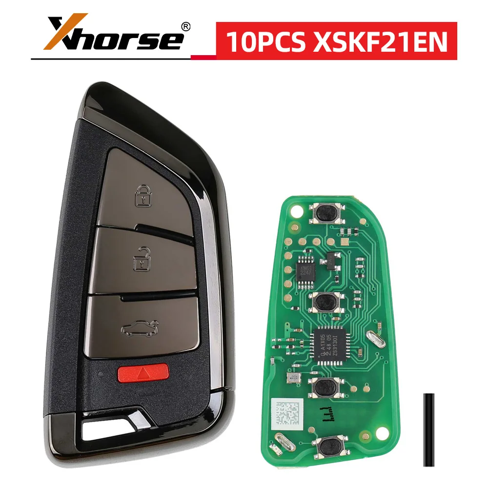 10 шт./лот Xhorse XSKF21EN умный дистанционный ключ Memoeial Knife Style II 4 кнопки для VVDI2 VVDI Key Tool Max