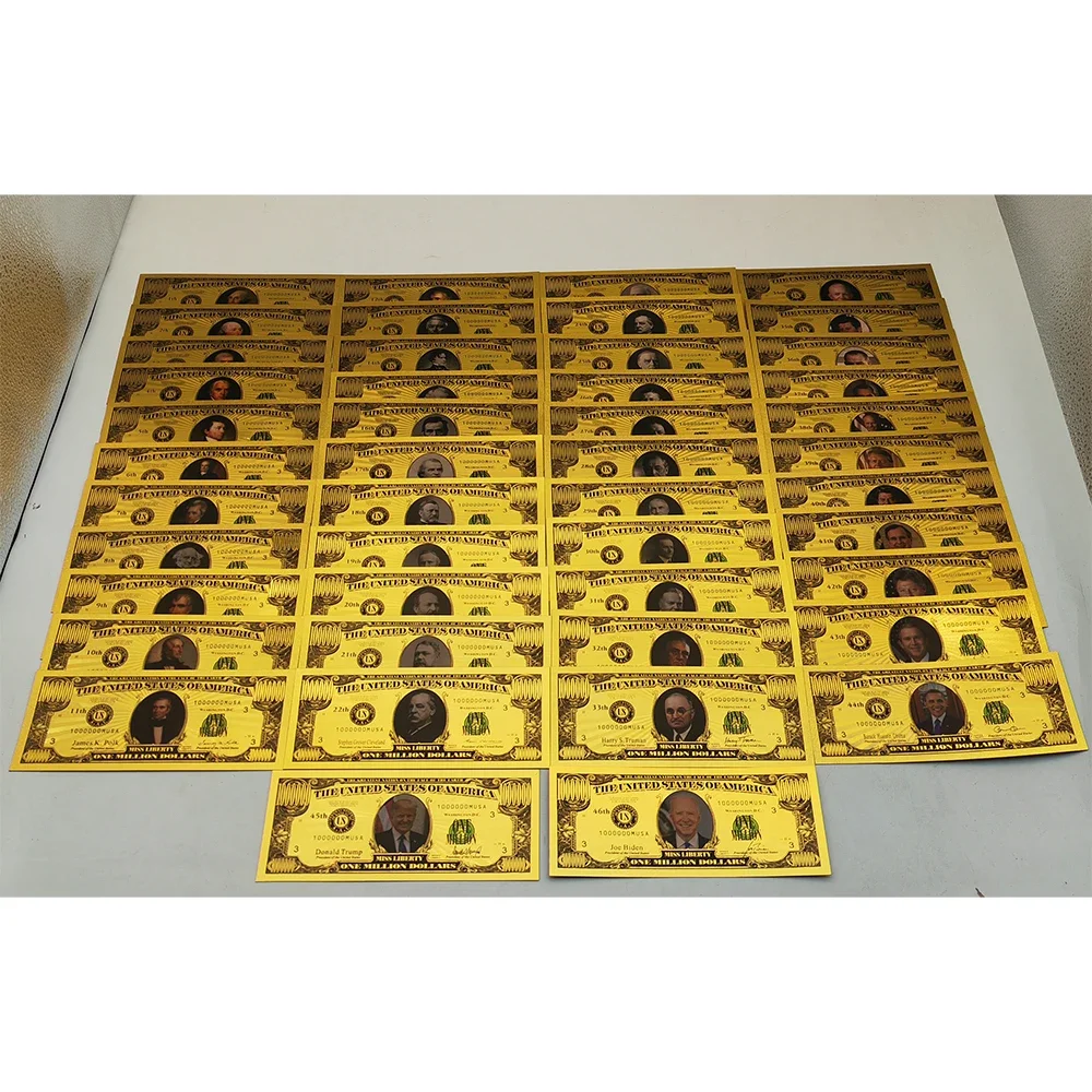 46 шт./компл. Соединенные Штаты президент Золотой банкнот Трамп биден Рузвельт