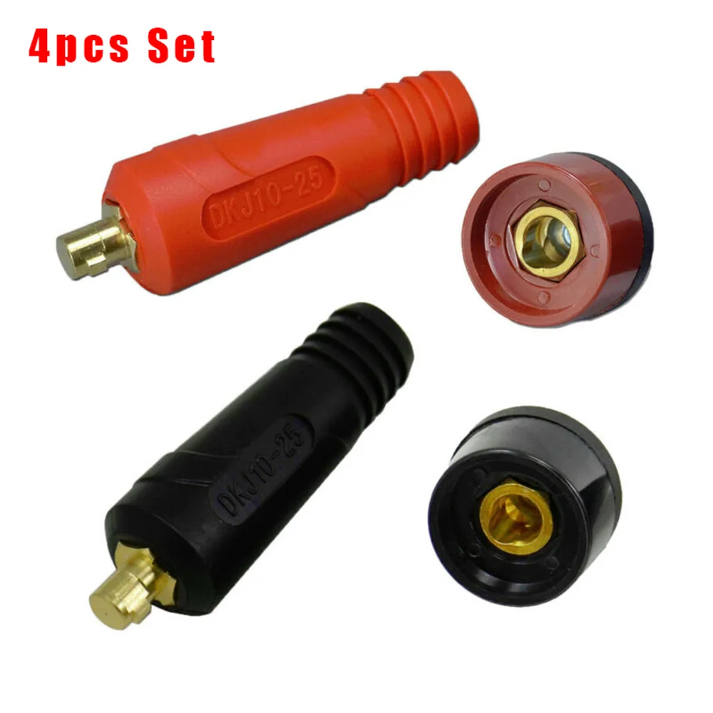 4pcs TIG Cable Panel Connector Socket Welding Accessory  DKJ10-25 & DKZ10-25  Quick Fitting Welding Soldering Supplies