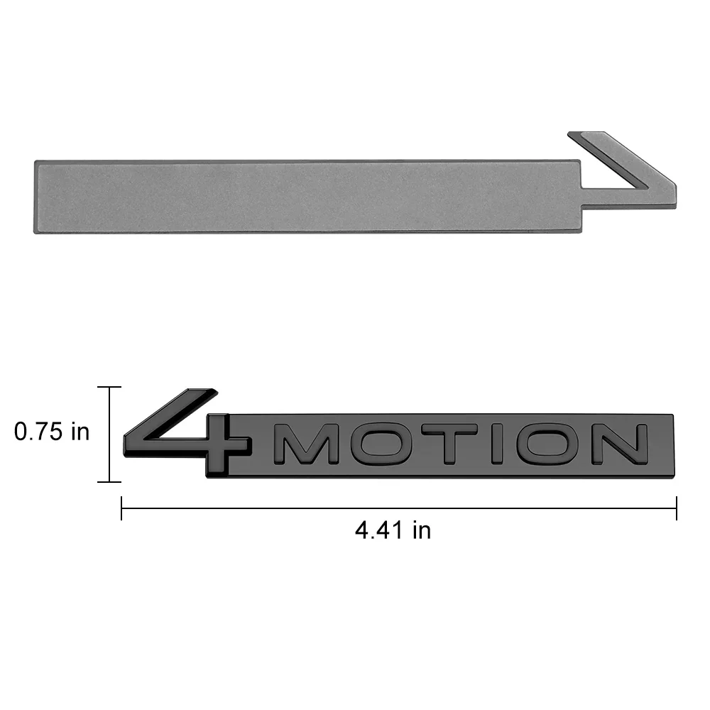 Фото Глянцевая черная эмблема 4MOTION для багажника, совместимая с некоторыми моделями VW, такими как Tiguan, Touareg, Golf, Passat - наклейка на заднюю крышку №4