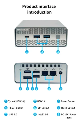 SZBOX M1S MINI PC Металлический корпус Alder Lake N100 / Twin Lake N150 Windows 11 PRO DDR5 M.2 RJ45 Office Mini Pc Dual Fan Cooling