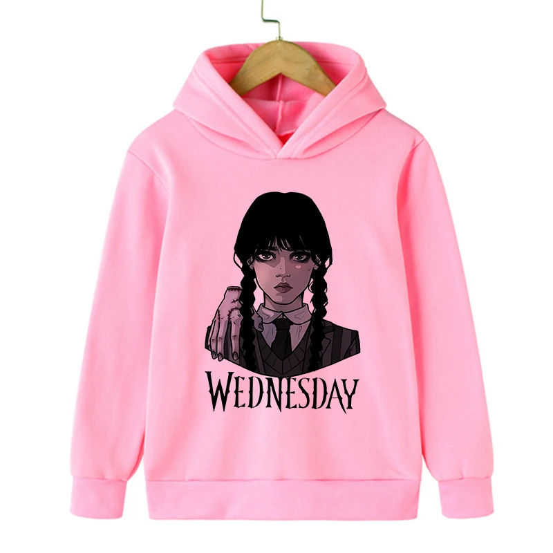 

90s Sweatshirt Wednesday Addams Hoodie Children I Hate People Cartoon Clothes Kid Girl Boy Nevermore Academy Hoody Baby Top