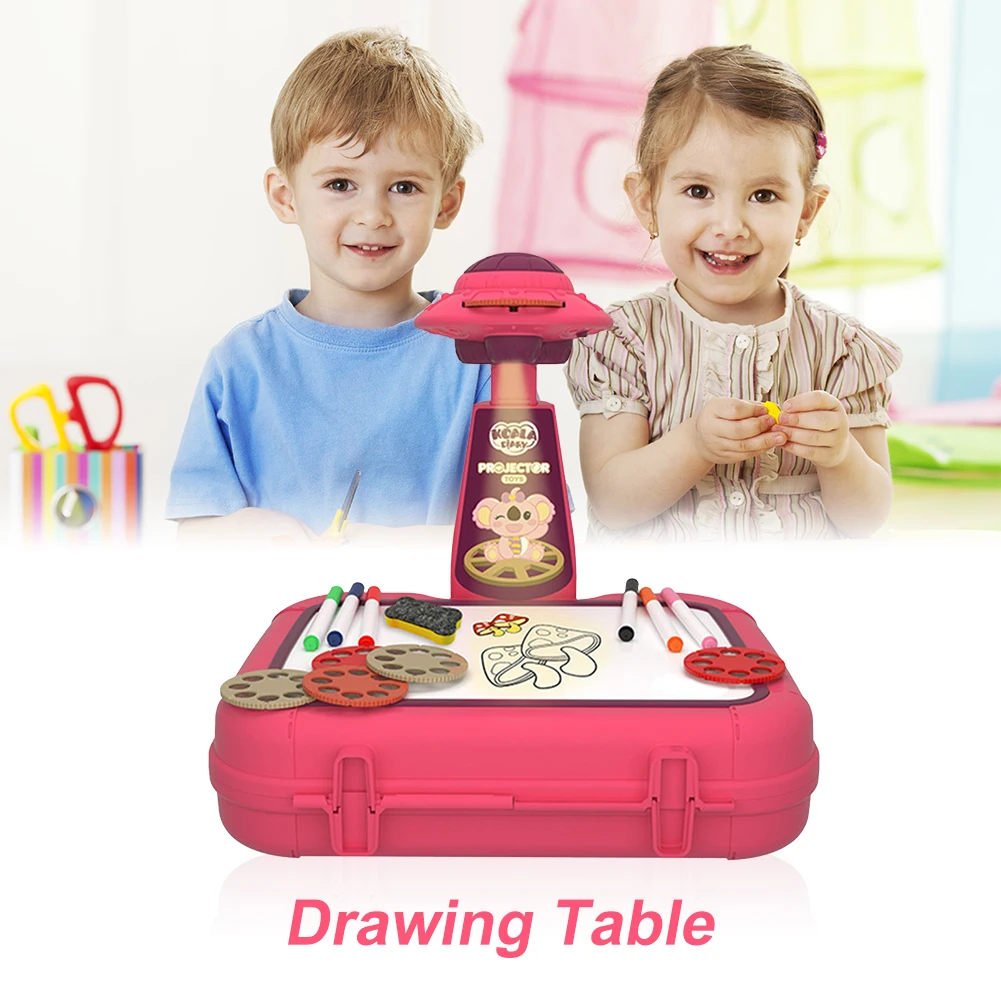 

Kids LED Art Drawing Projector Table Light Painting Toy Desk Table Educational Learning Tools Parent-Child Interaction Toys