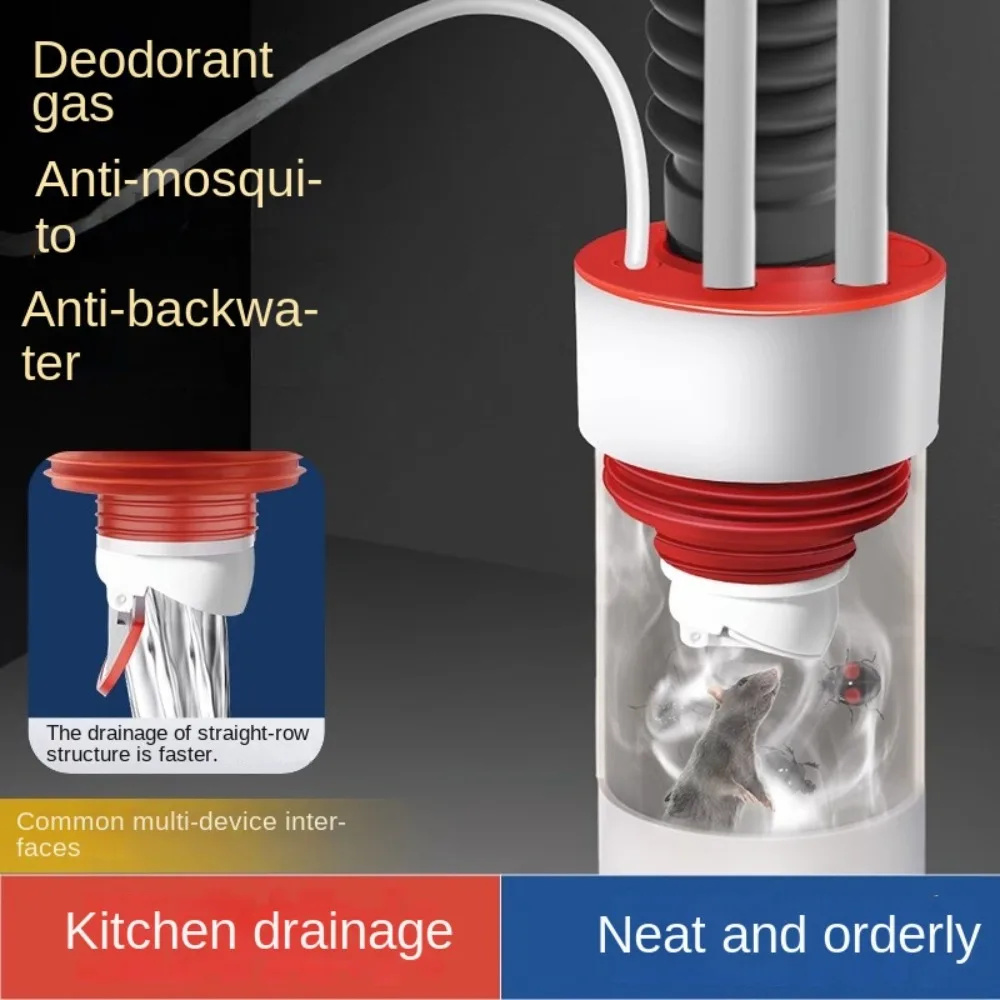 

Уплотнительное кольцо, адаптер для дренажной трубы раковины, многофункциональный аккуратный соединитель для водопроводной трубы посудомоечной машины, анти-запах, кухонная раковина, канализационная ветка
