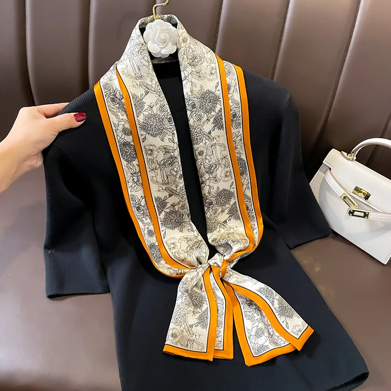 

2023 Fashion 100% Nature Silk Scarf Women Female Foualrd Neckerchief Lady Beach Scarves Shawl Bandana Hijab Pashmina long Poncho