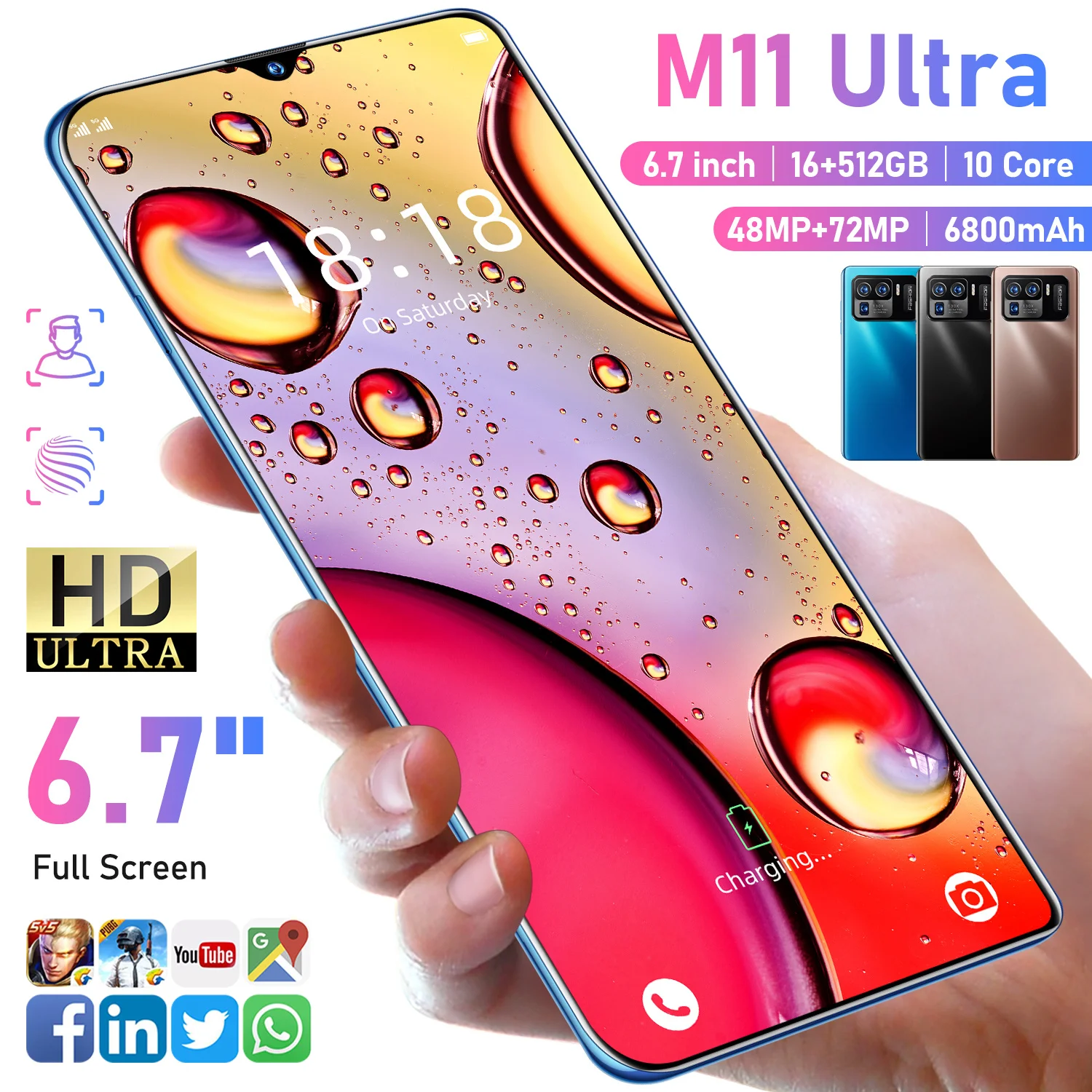 

Смартфон глобальная версия M11 Ultra, 16 гб + 512 гб, Android, 10000 сетей, GPS, 48 + 72 Мп, HD-камера, мобильные телефоны, 10 ядер, мобильные телефоны