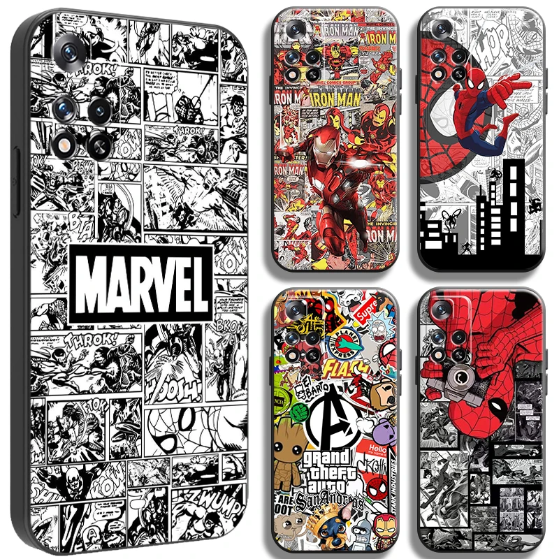

Marvel Spiderman Comics Phone Case for Xiaomi Redmi Note 11 11T 11S 10 10S 10T 9 9S Pro 5G Redmi 10 9 9T 9A 9C TPU Carcasa