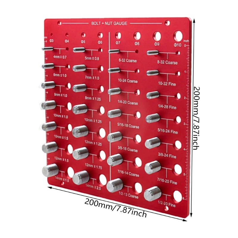 Идентификатор резьбы Тестер 28 Гайка Болт Проверка размера Калибр винта