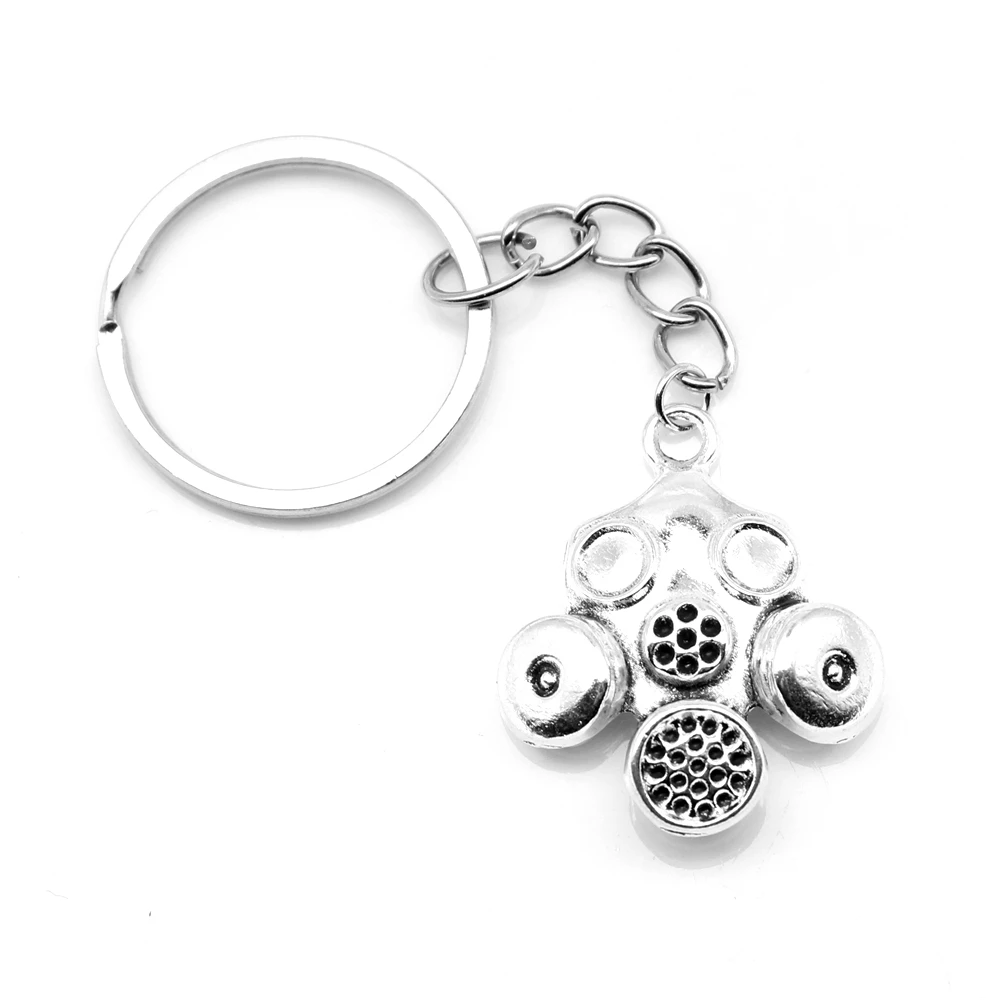 

1pcs Antique Silver Color 28x33mm Gas Mask Keychain Handmade Jewerly Diy