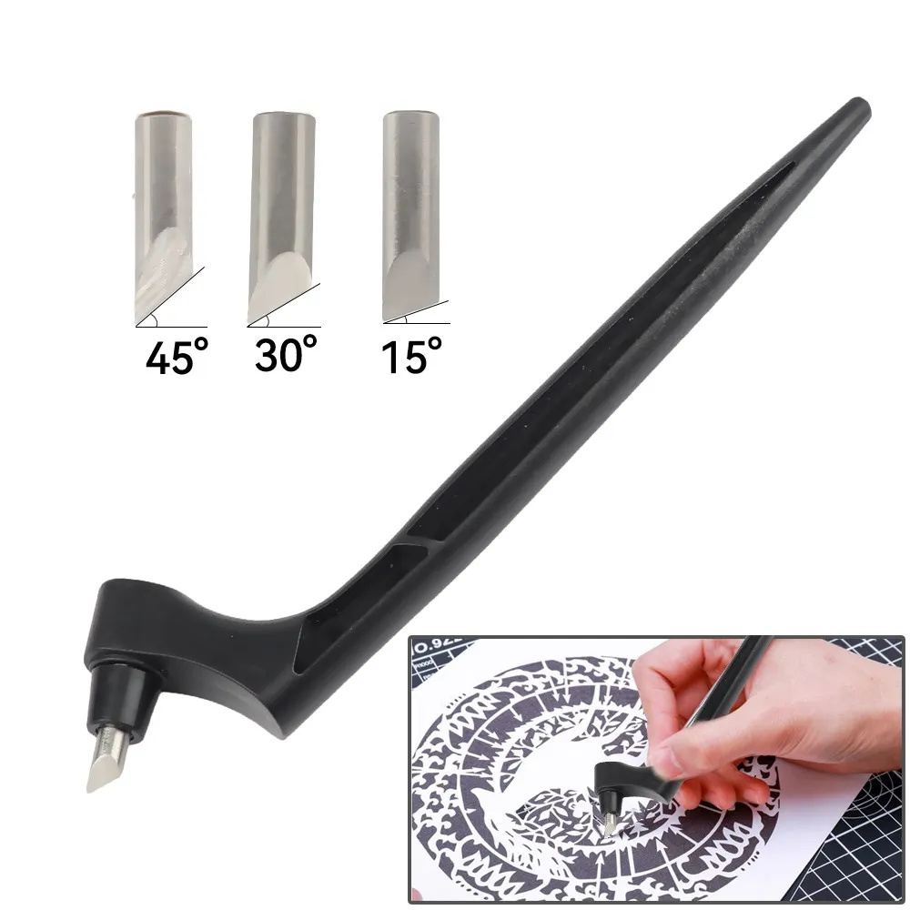 DIY Art Cutting Tool Craft Cutting Kinfe with 360 Degrees Rotating Blade Safety Cutter Paper Knife Cutting Accessories