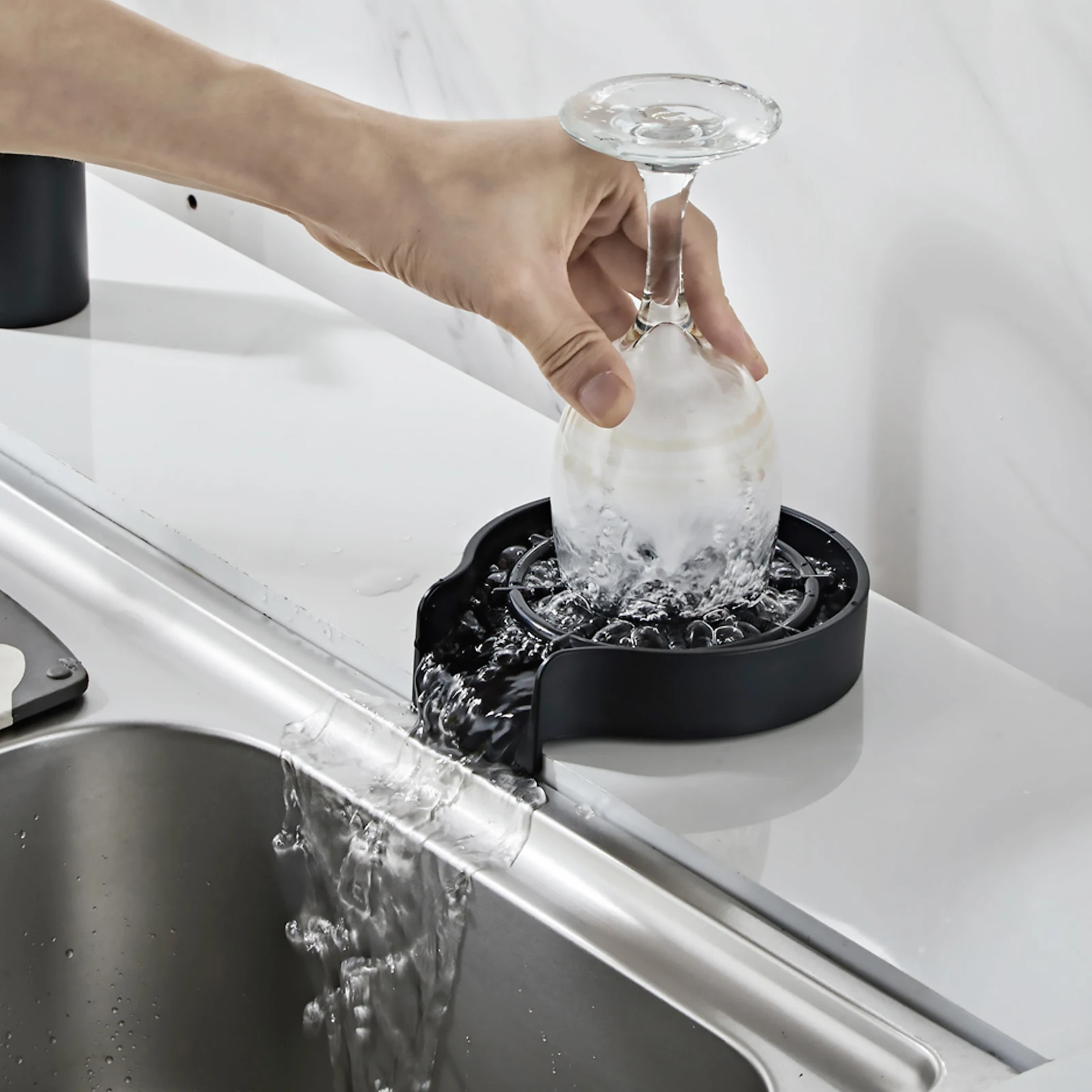 

Glass Rinser Premium Cup Rinser Cleaner Kitchen Sink Cup Washer Automatic Bottle Rinser Water Cup Cleaner Bottle Rinsing Device