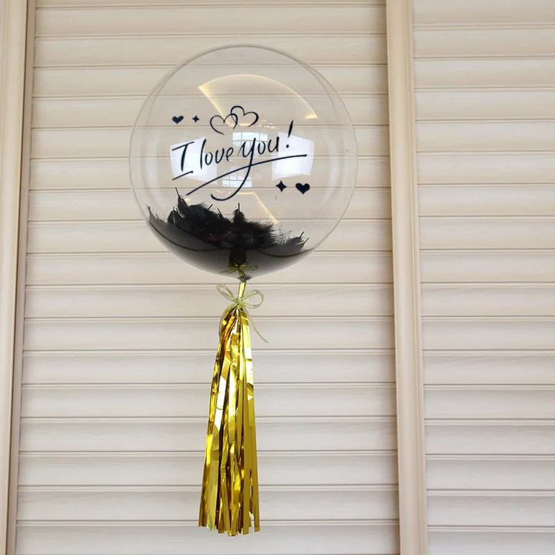 2Pcs DIY Balloon Sticker Red I Love You Bobo Transparent Wedding Valentine's Day Birthday Party Decoration |