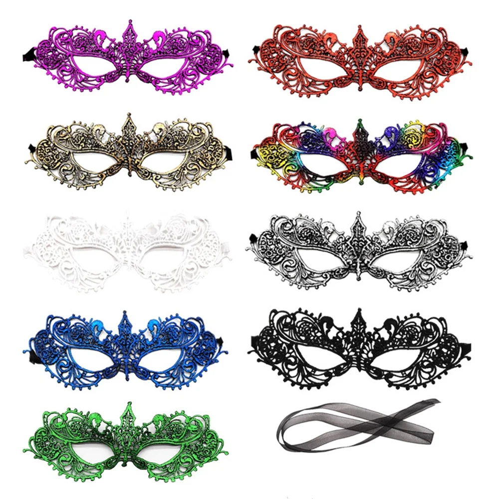 Женская Сексуальная Ажурная маскарадная бронзовая маска для лица принцесса