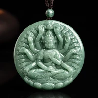 hot selling natural hand carve jade thousand hand guanyin necklace pendant fashion jewelry accessories men women luck gifts