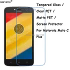 Закаленное стеклопрозрачная ПЭТматовая ПЭТ-защитная пленка для экрана Motorola Moto C Plus  C + XT1723 XT1724 5,0