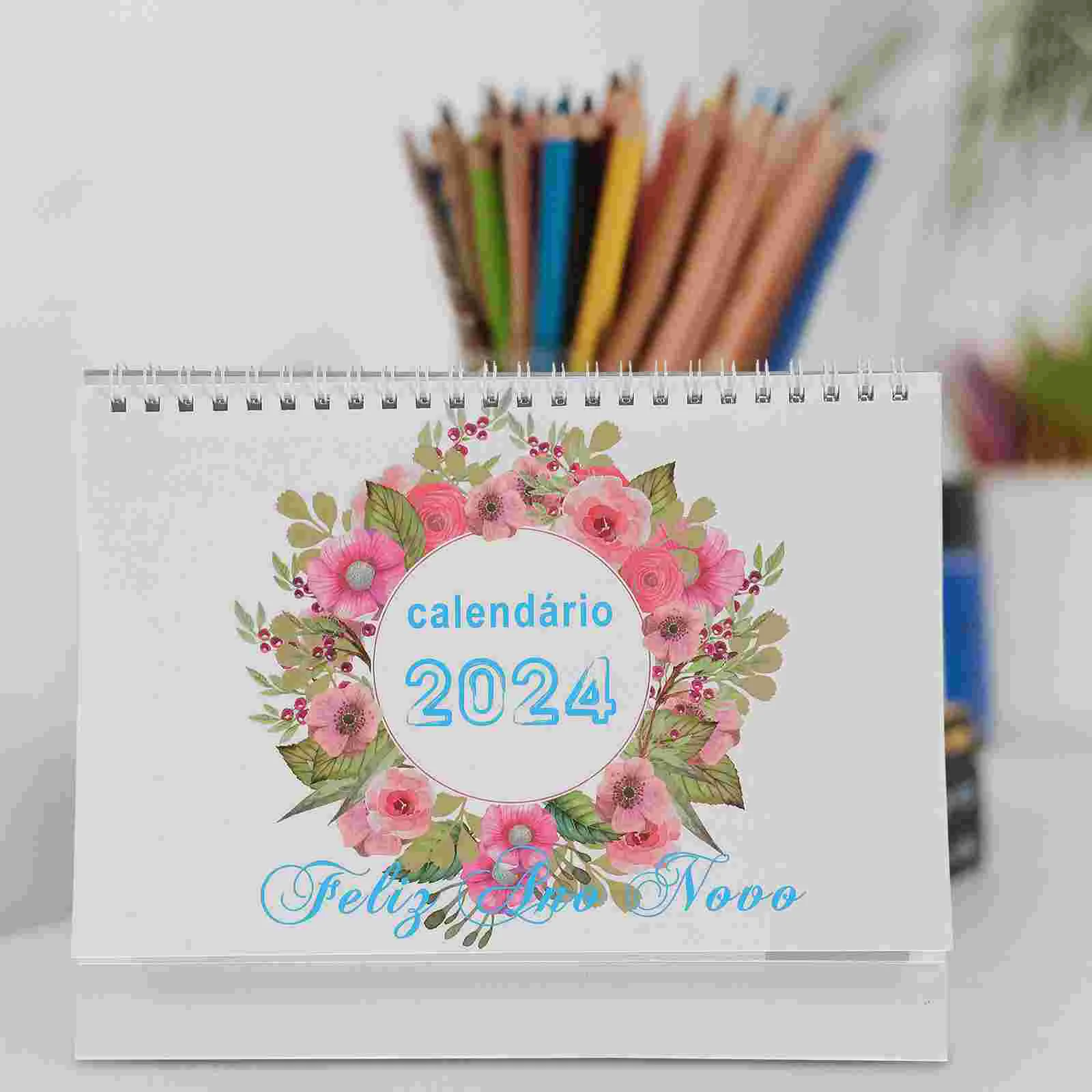 

Calendar 2024 Small Desk Table Top Easel Cute Calender Large Paper Calander Tabletop Calendars Easels Painting 3d