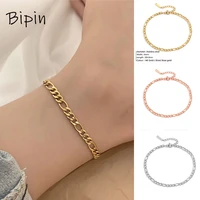 bipin anklet figaro chain link men women stainless steel ankle foot accessories cuban chain