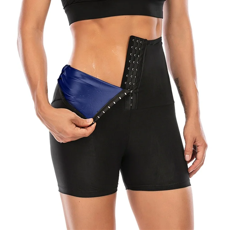 

Sauna Pants Shorts Women Weight Loss Sweat Leggings Workout Body Shaper Waist Trainer Leggings Slimming Pants With Button