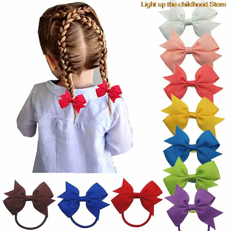 

2 шт., однотонные бархатные банты для девочек