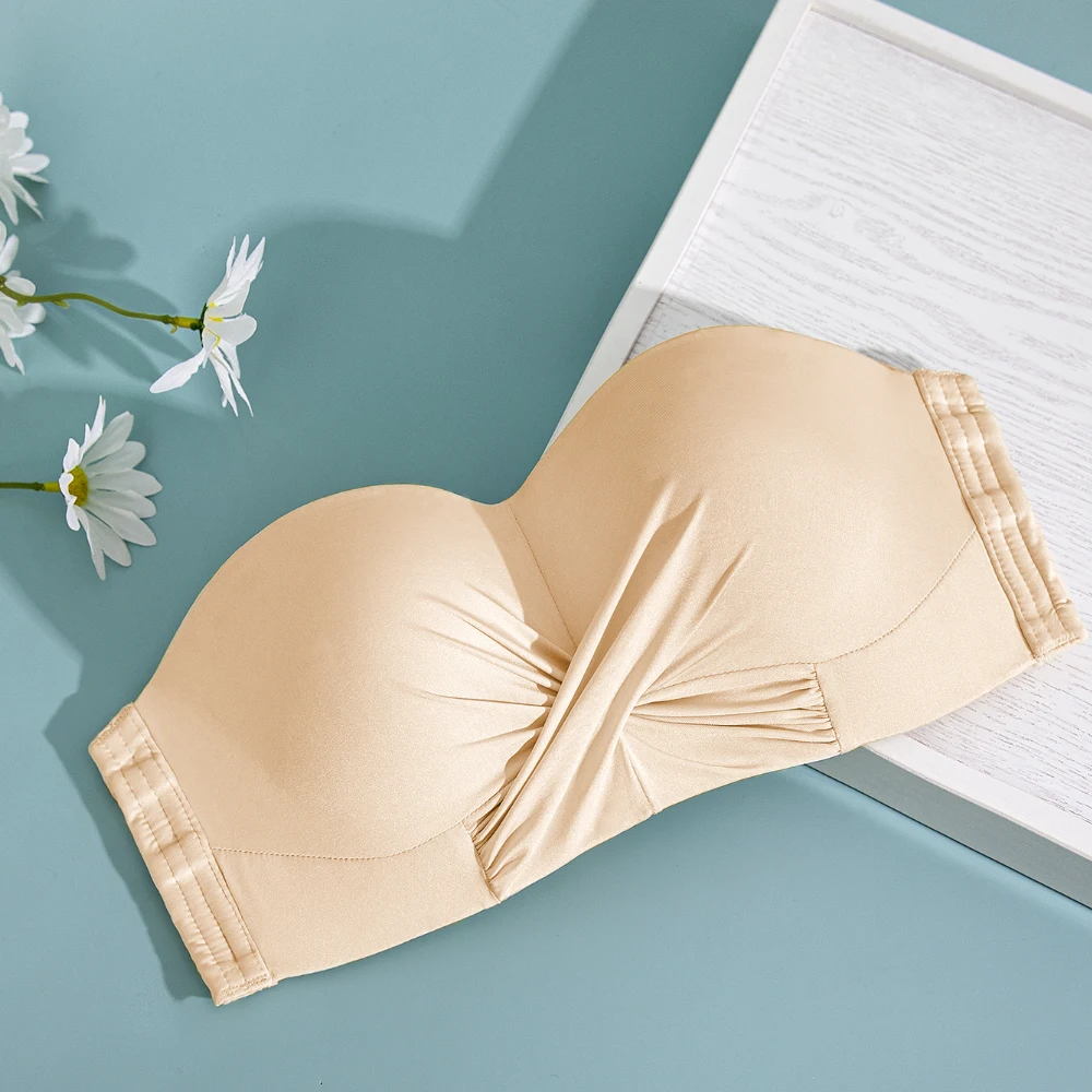 Strapless Bra Push Up Wedding Bralette Seamless Sexy Women Underwear Wirefree Tube Tops Boneless Bandeau Bras Female Lingerie