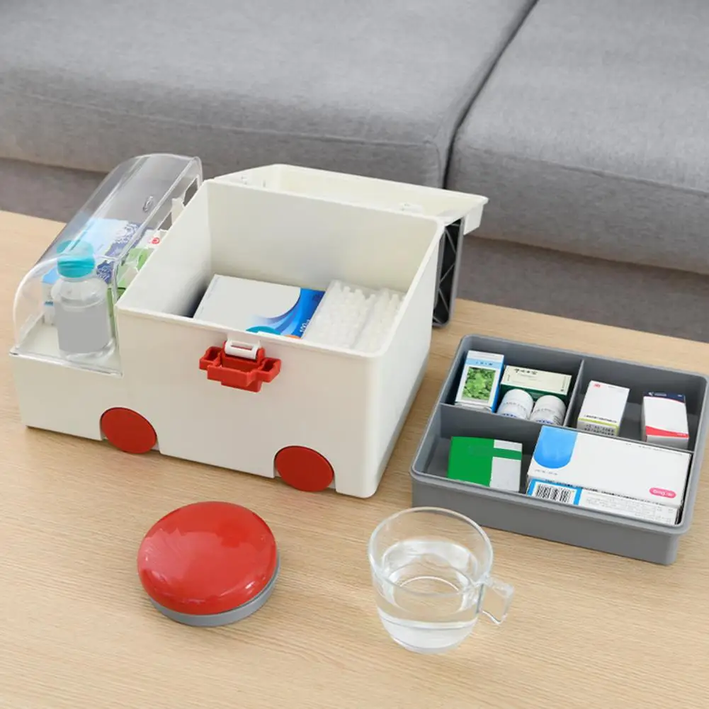 

ABS Durable Dust Proof Portable First Aid Box Cute Design First Aid Storage Box Durable for Camping