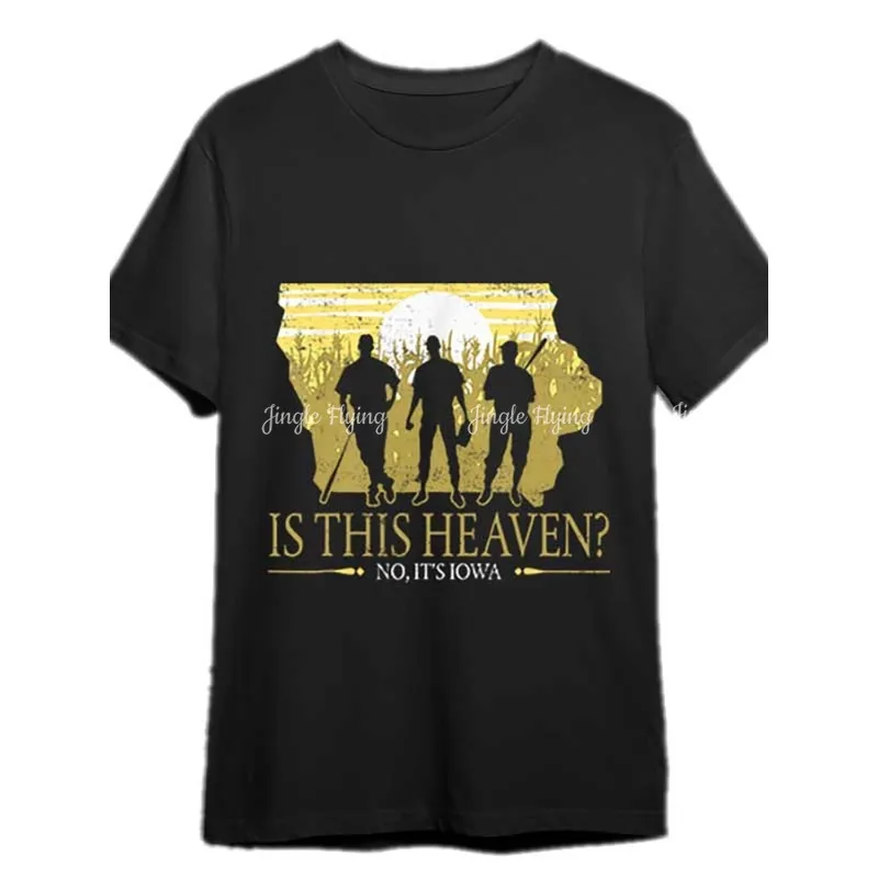 Мужская винтажная футболка с рисунком Baseball Dreams Is This Heaven No It's Iowa Design Черная