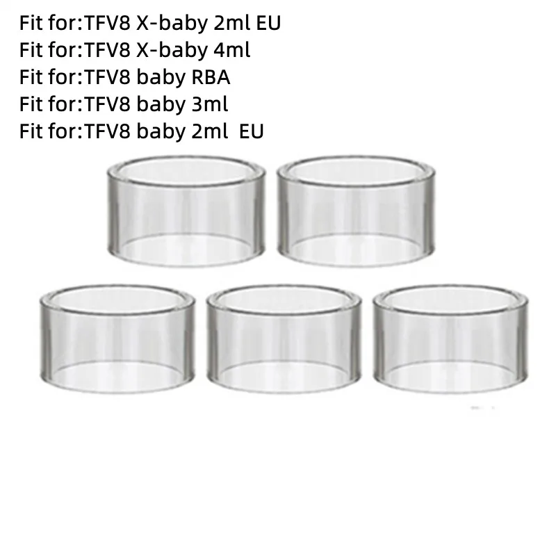 

5PCS Glass Tube for SMOK TFV8 Baby 3.5ml / 2ml TFV8 BABY RBA/TFV8 X-baby 4ML/TFV8 X-baby 2ml EU Edition Tube Replacement