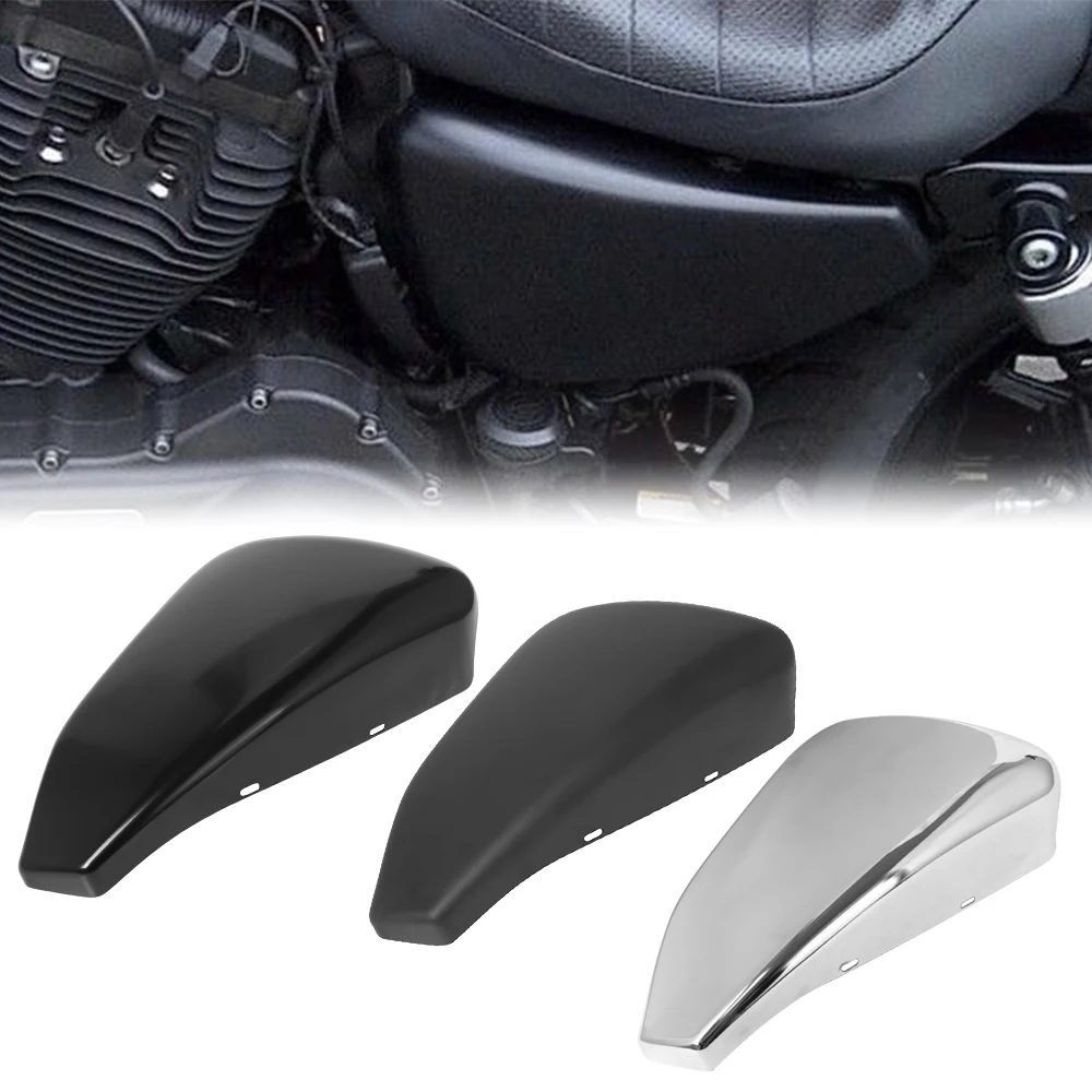 For Harley Sportster 48 72 Iron XL 883 1200 2014-2020 Black/ Chrome Steel Left Battery Side Fairing Cover Motorcycle