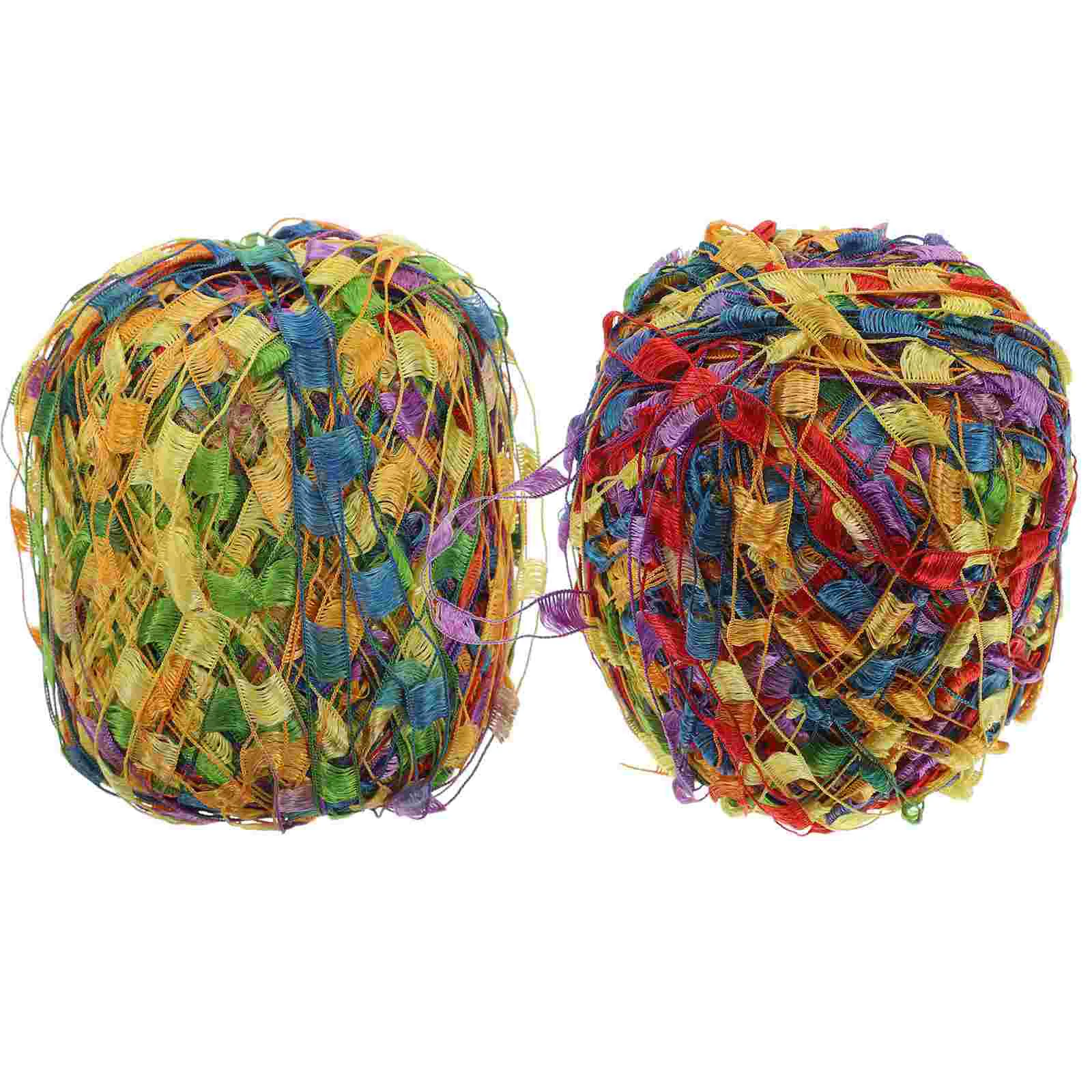 

2 Pcs Knitting Yarn Yarn Crocheting Cream Yarn Soft Knitting Thread Balls DIY Sweater Woolen Yarn Polyester Cotton Sock Yarn