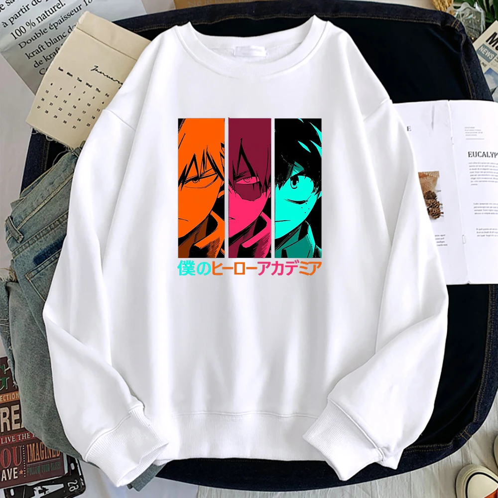 

My Hero Academia Pullovers Men Japanese Anime Casual Sweatshirts Sportswear Loose Hoodies Anime O-Neck Fashion Men's Streetwear