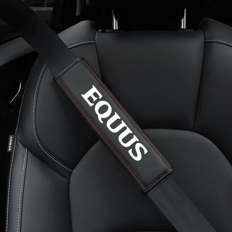 

For modern EQUUS 1pc Cowhide Car Interior Seat Belt Protector Cover For car Auto Accessories