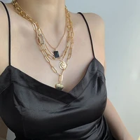 heart necklaces for women 4pcsset paper necklaces clip chain love layered necklaces minimalist